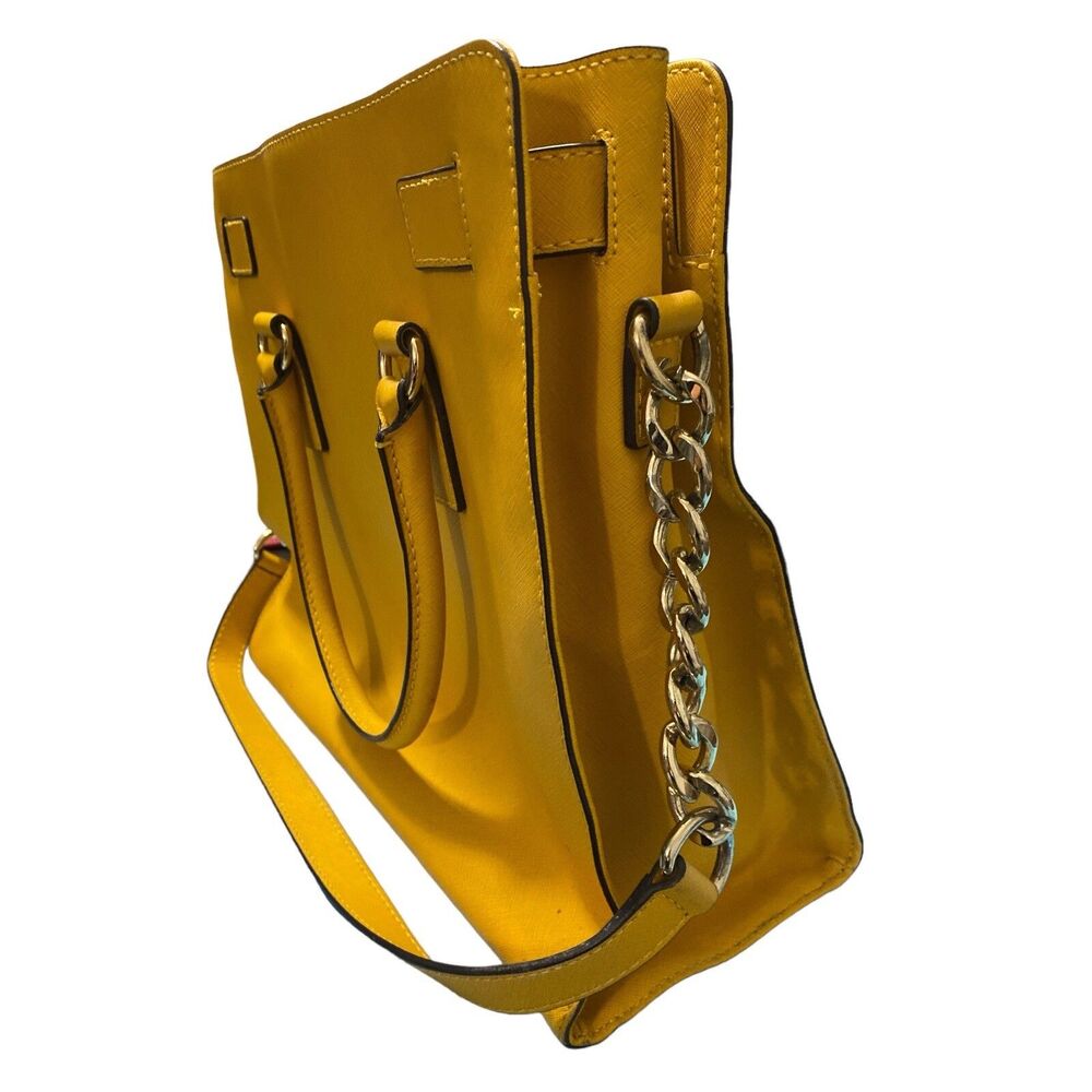 Michael Kors Womens Yellow Saffiano Leather Large Purse - Picture 3 of 8